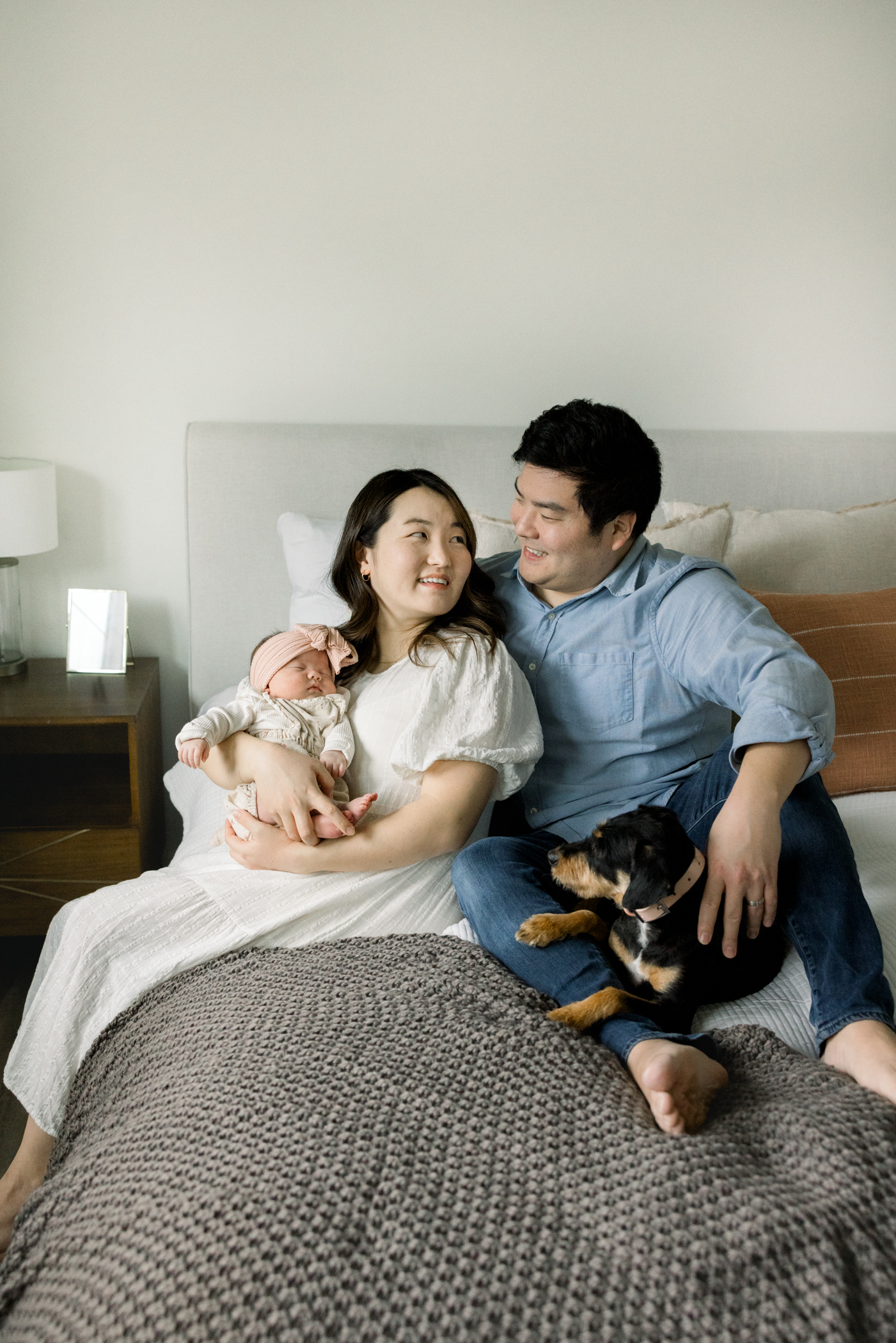 newborn photo with dog