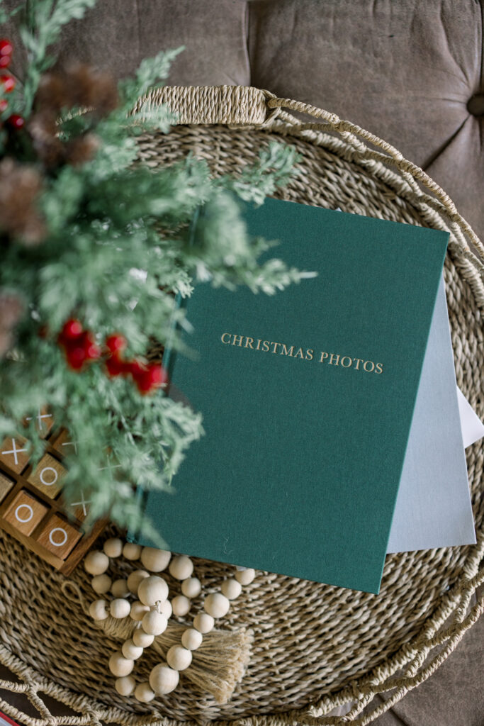 decorating with Christmas family photos