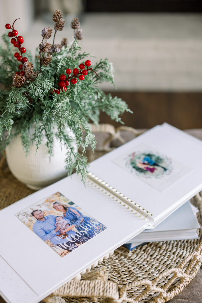 Christmas card family photo display